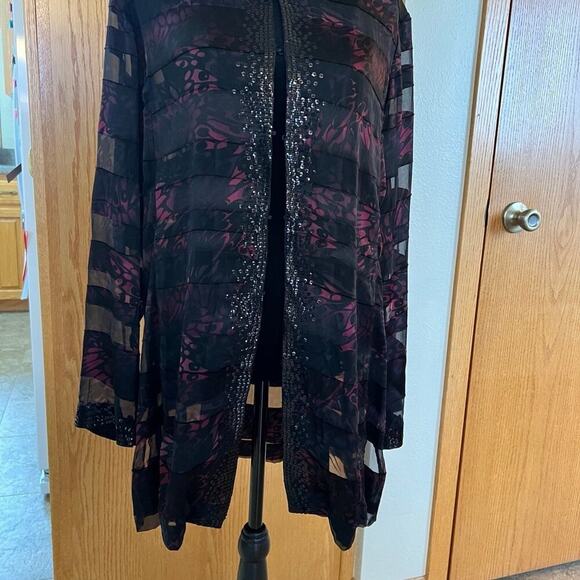 CHICOS 2 (M 12-14) women’s jacket, black with sequins and iridescent color - Picture 6 of 12